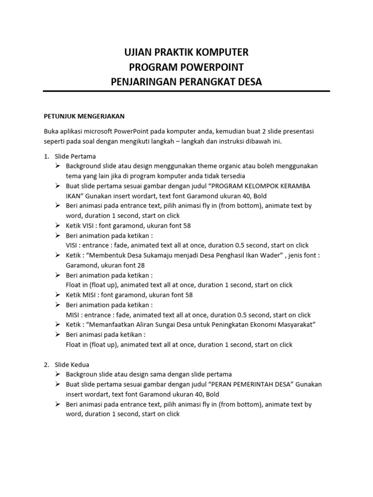 Ujian Praktik Komputer Powerpoint Pdf