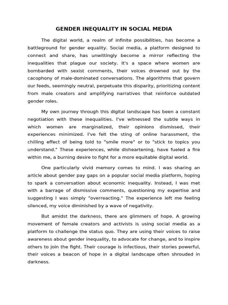 Gender Inequality in Social Media | PDF | Sexism | Popular Culture ...