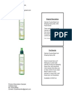Garnier Fructis Style Curl Shaping Spray Gel Product Description Sample