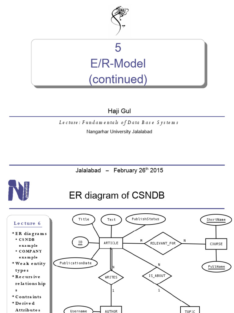 05-ER Model Continued | PDF