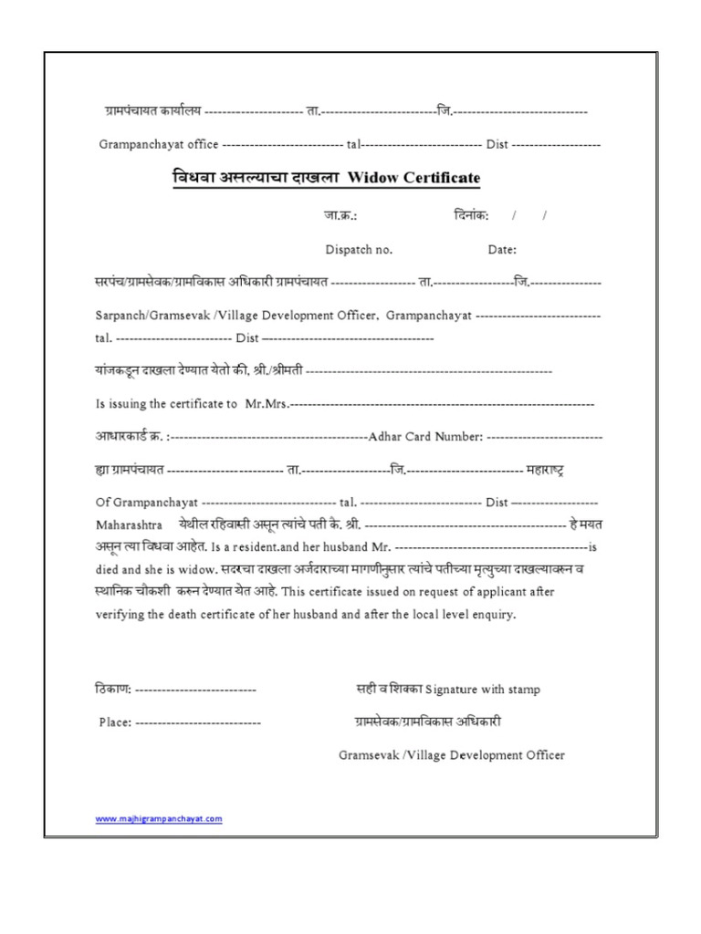 Vidow Certificate | PDF