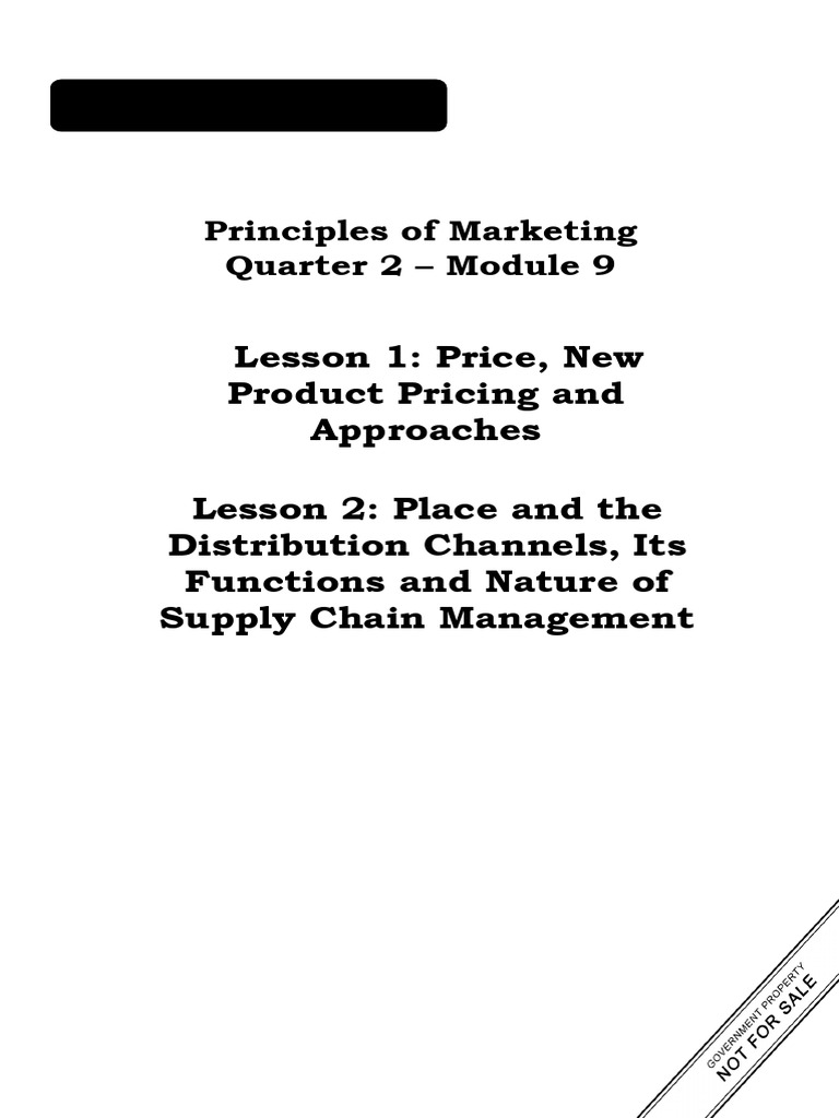 Comp23 Principles of Marketing Q2 Module 9 Grade 11 | PDF