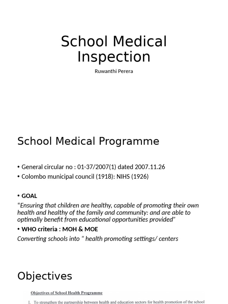 School Medical Inspection | PDF