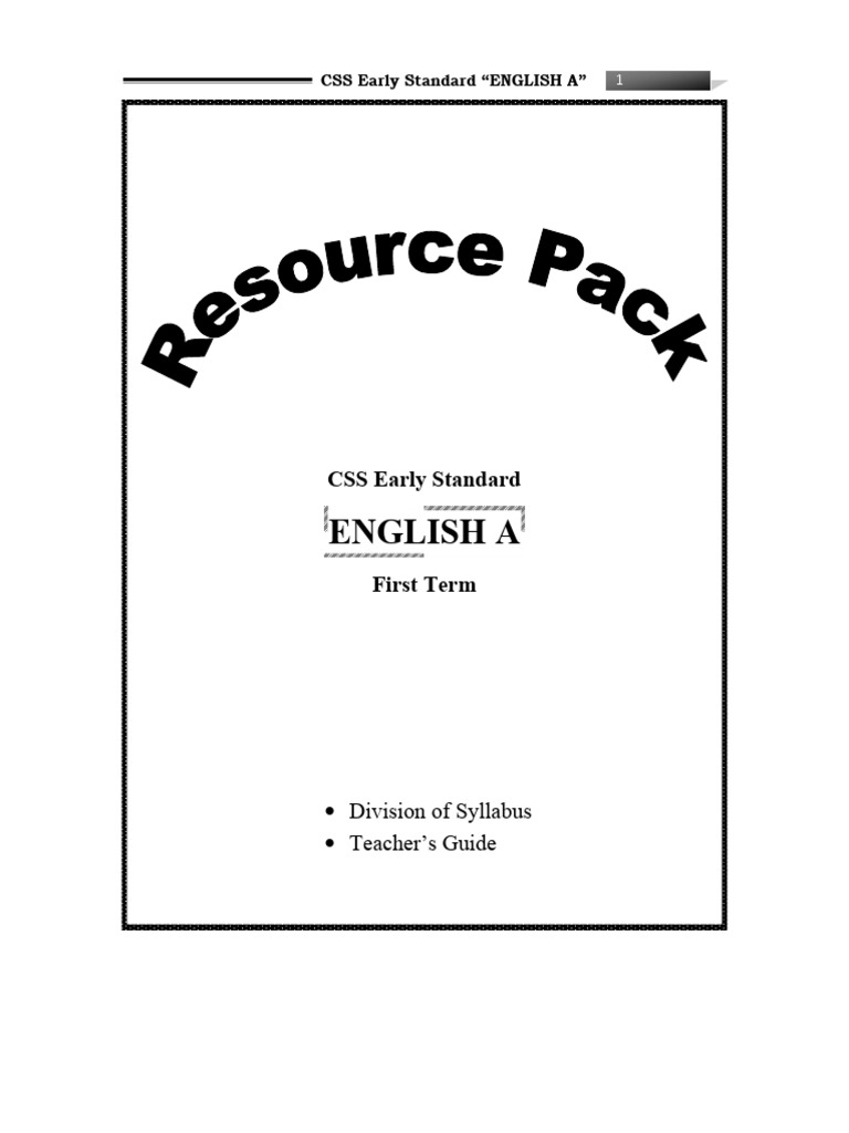 CSS Early Standard English BOOK A | PDF