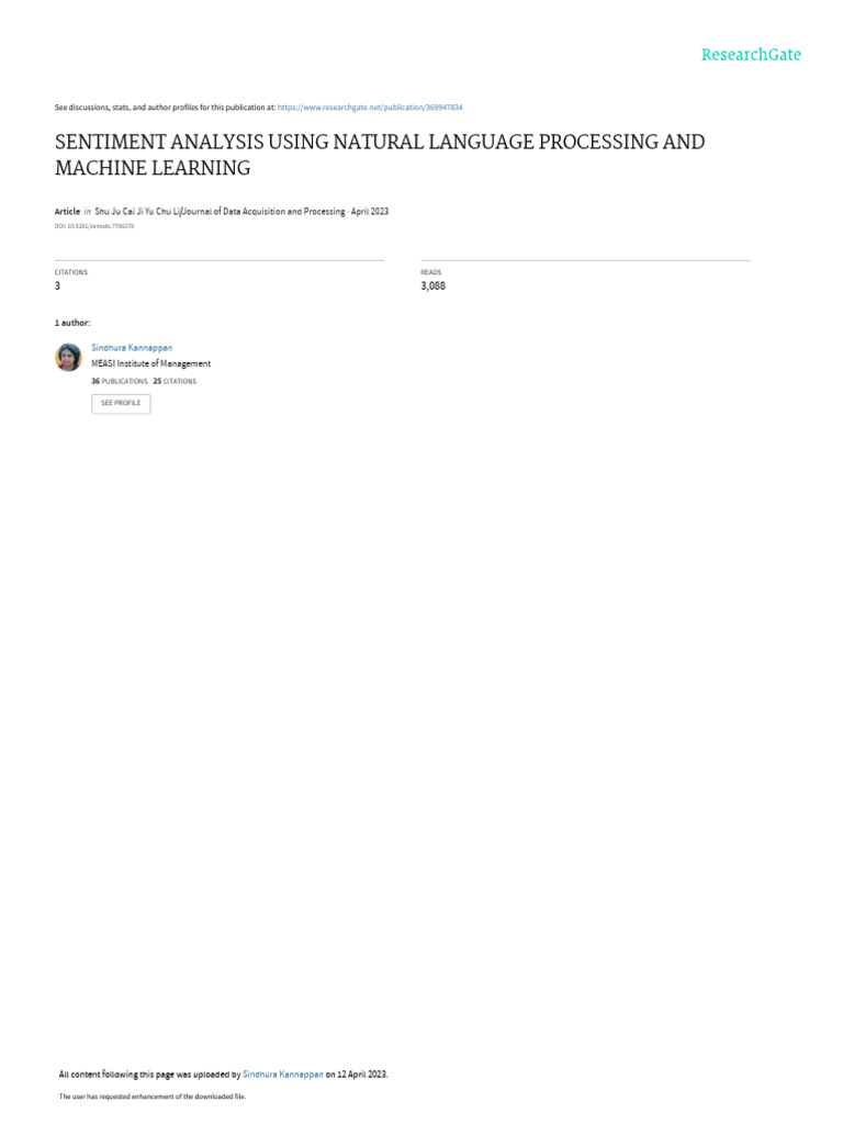Sentiment Analysis Using Natural Language Processing and Machine ...