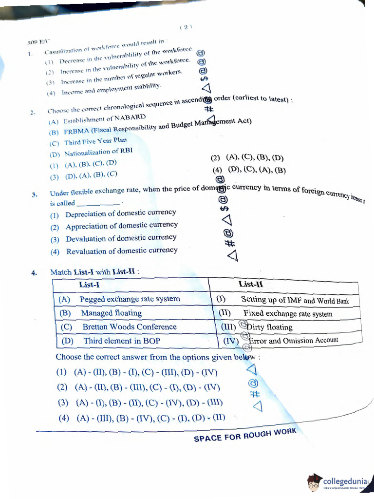 CUET 2024 Economics Question Paper Set C | PDF