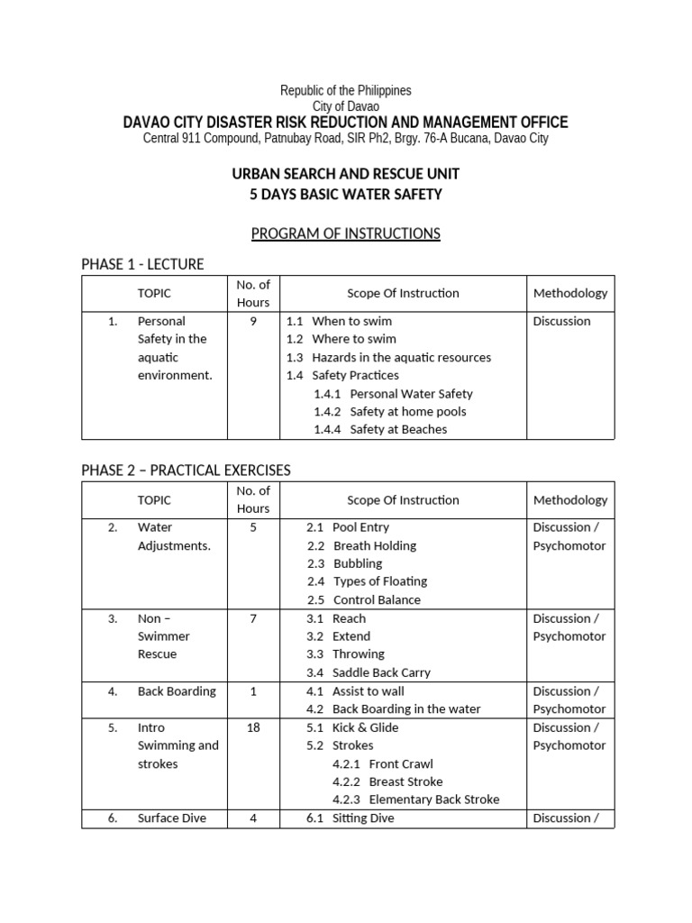 POI 5DAY Basic Water Safety Training PDF