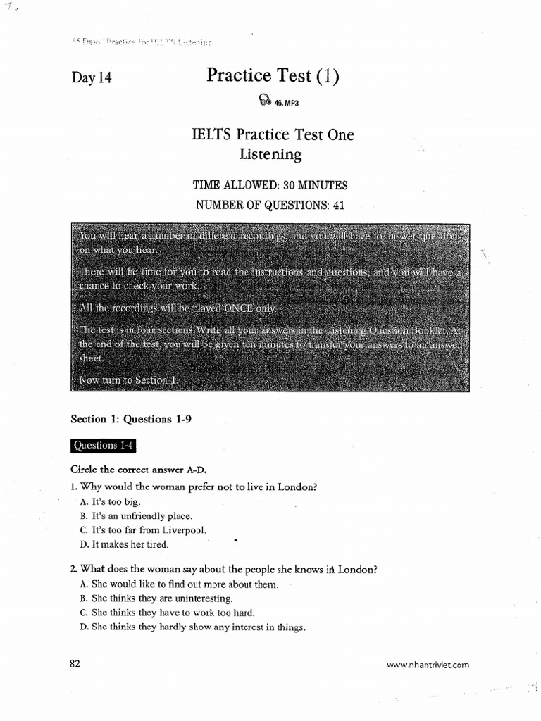 15 Days Practice For IELTS Listening | PDF