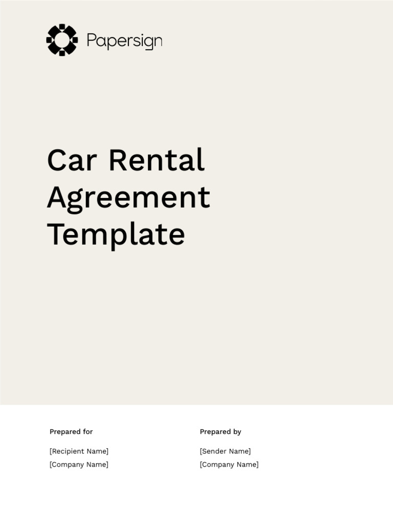 Car Rental Agreement Template | PDF