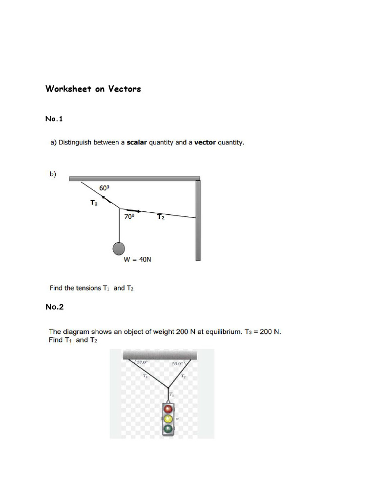 Worksheet On Vectors 241013 183923 | PDF