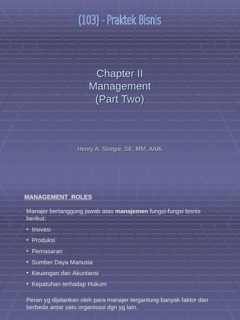 Management (Part Two) | PDF