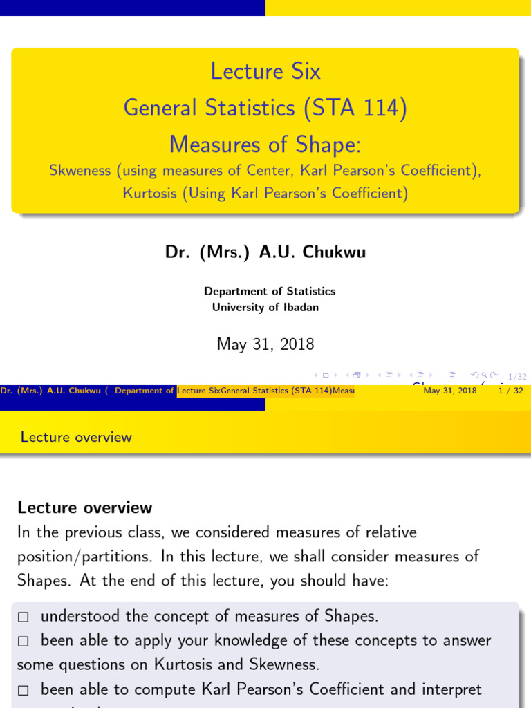 STA114 (6) - Measures of Shape 2018 | PDF | Skewness | Science ...
