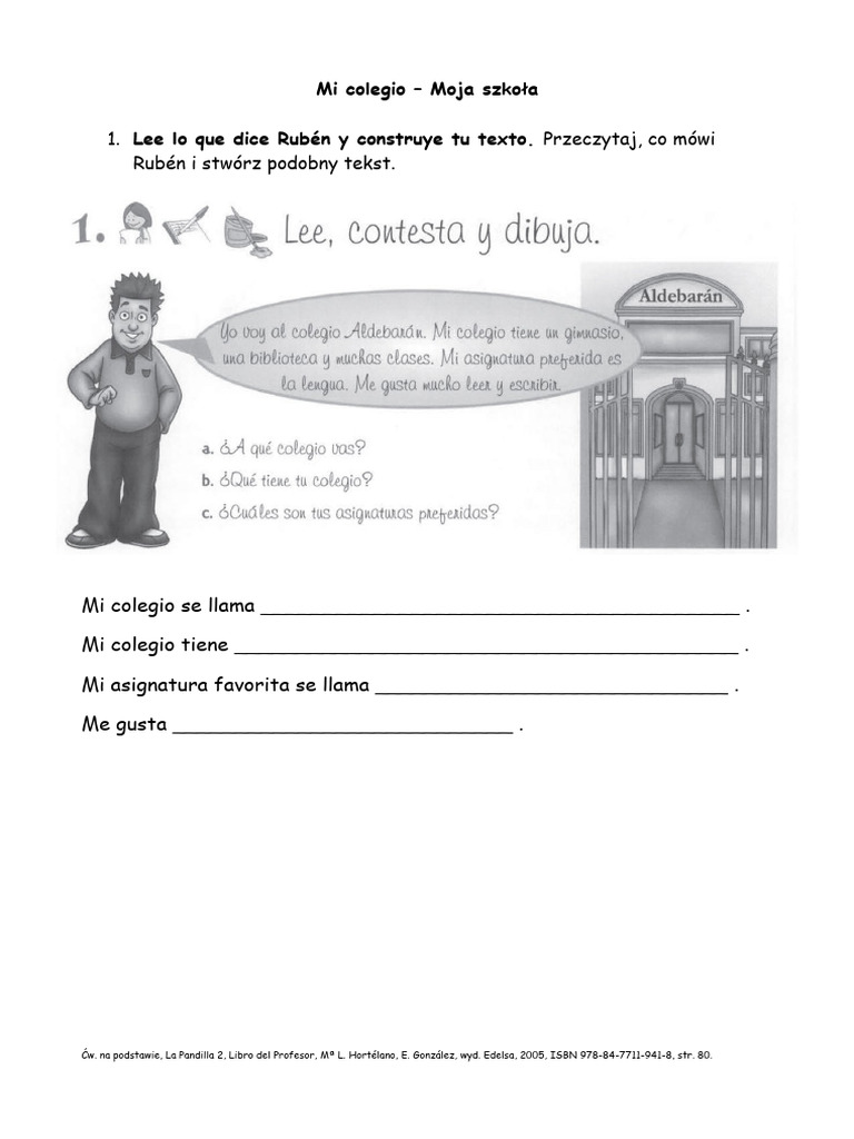 Mi Colegio - Ejercicios Klasa III | PDF