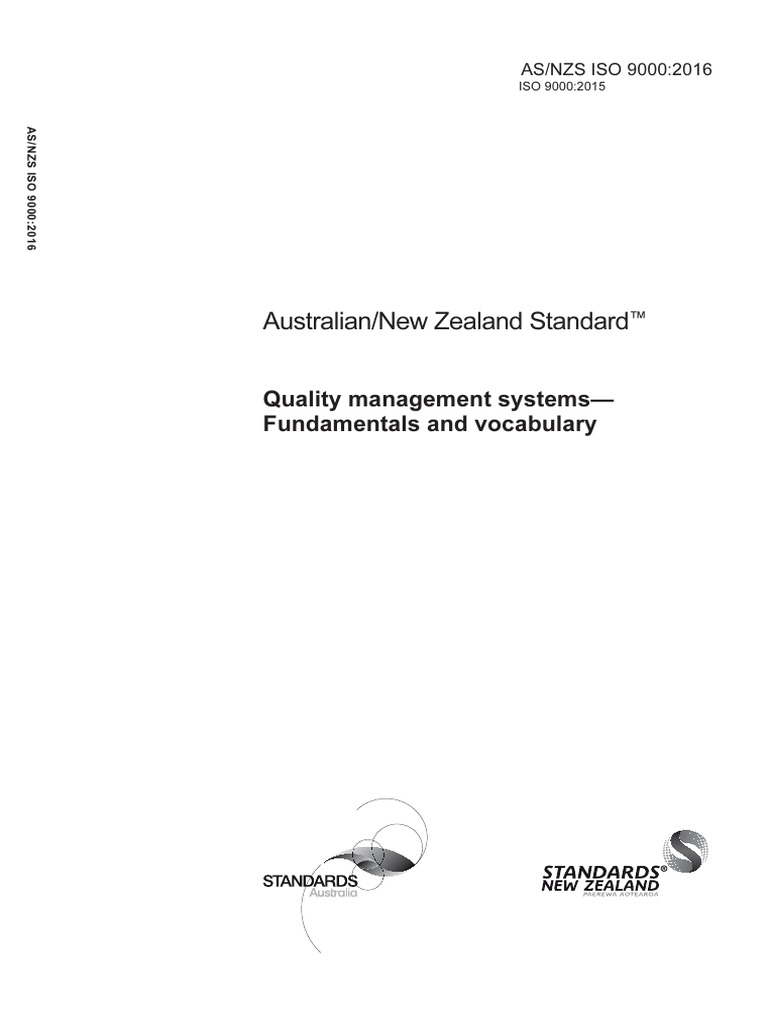 AS ISO 9000 2016 Quality Management | PDF | Quality Management System ...
