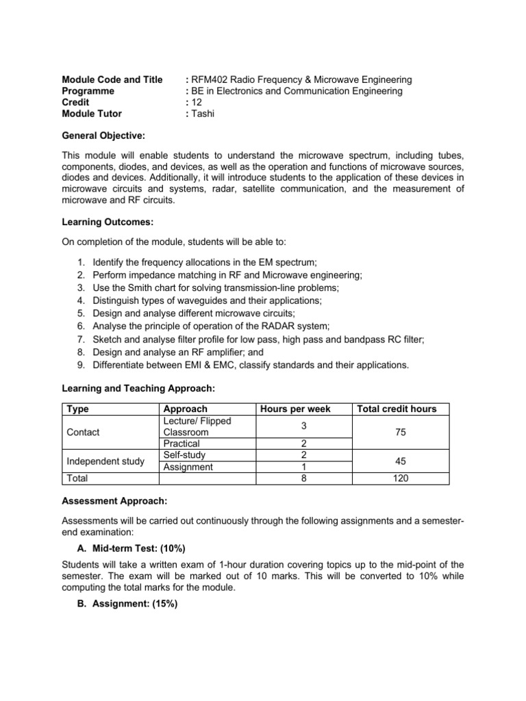 RF & Microwave Engineering Module | PDF | Microwave | Technology ...