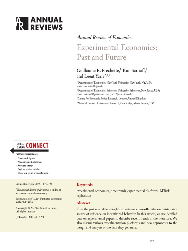 Annurev Economics 081621 124424 | PDF