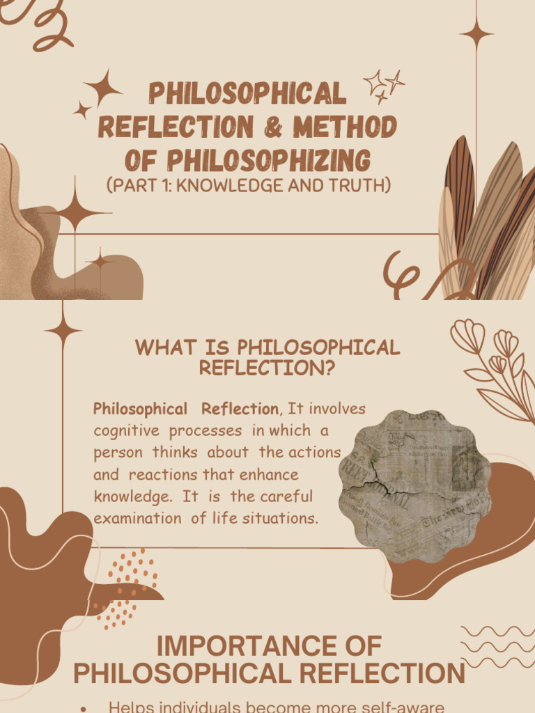 Philosophical Reflection Method of Philosophizing 1 | PDF