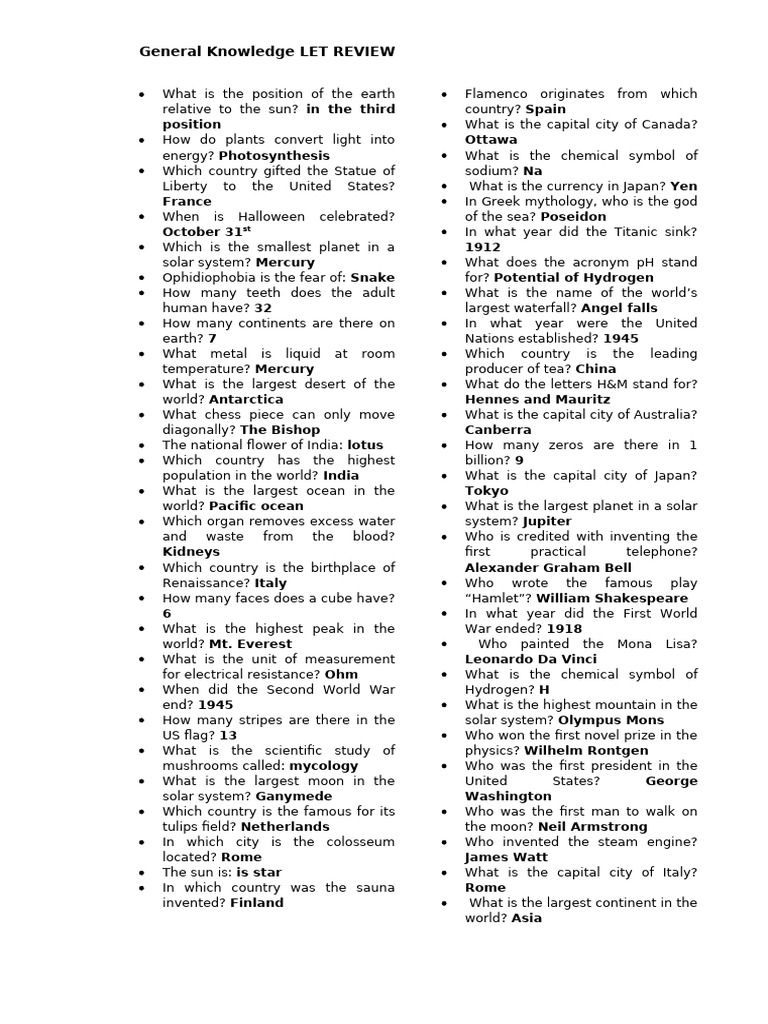 General Knowledge Part1 | PDF