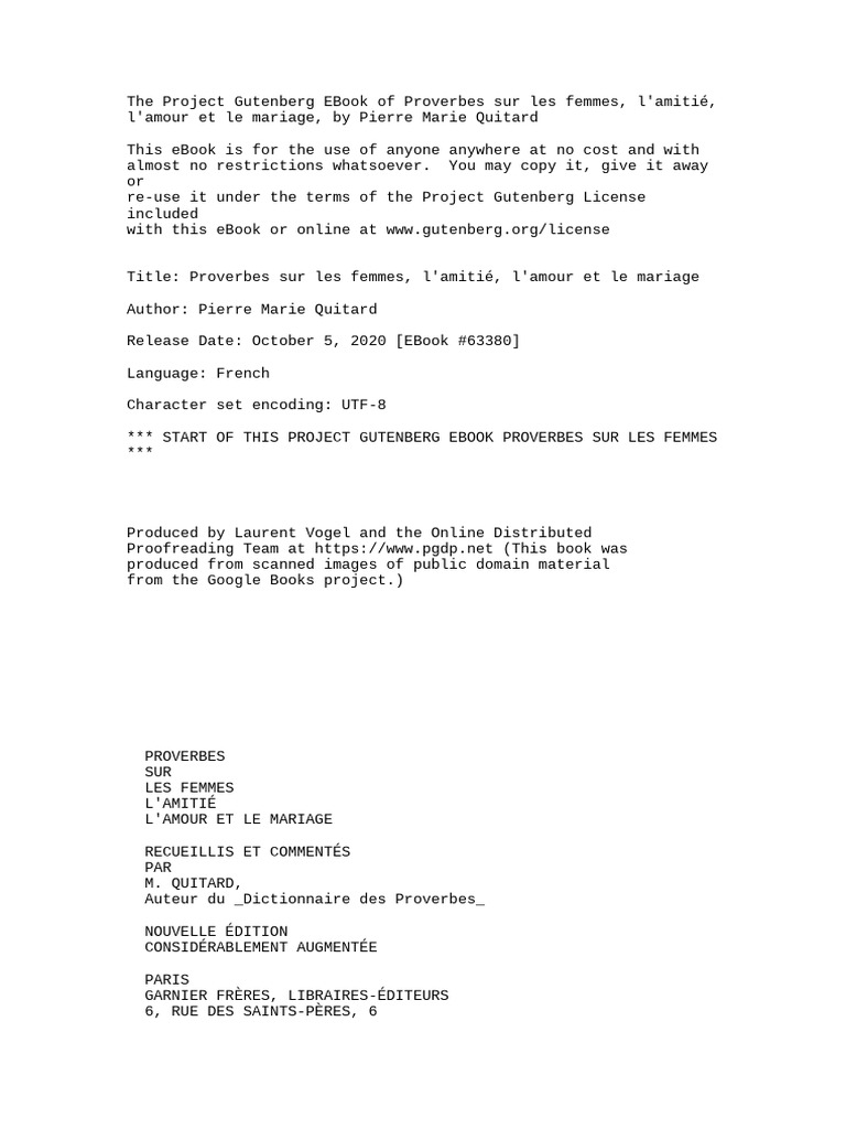 Proverbes Sur Les Femmes, L'amitié, L'amour Et Le Mariage | PDF, image size:768x1024