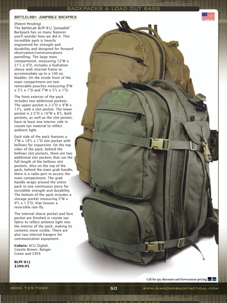個人装備 BattleLab TACTICAL DEPLOYMENT BAB BAG Battlelab Backpacks Catalog | PDF
