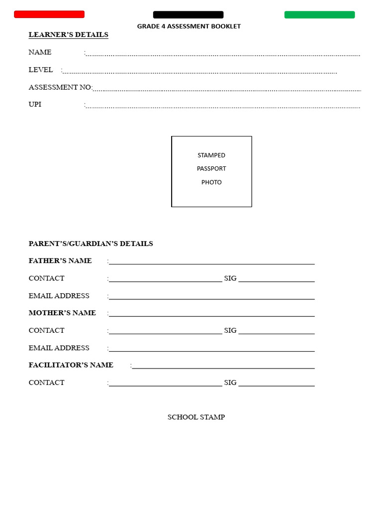 GRADE 4 ASSESSMENT BOOK | PDF