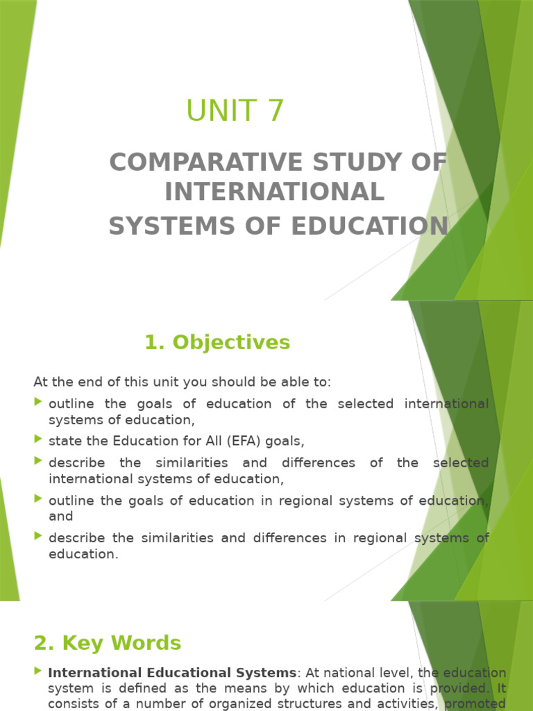 Part 2-Unit 7-Comparative Study of International Systems of Education | PDF