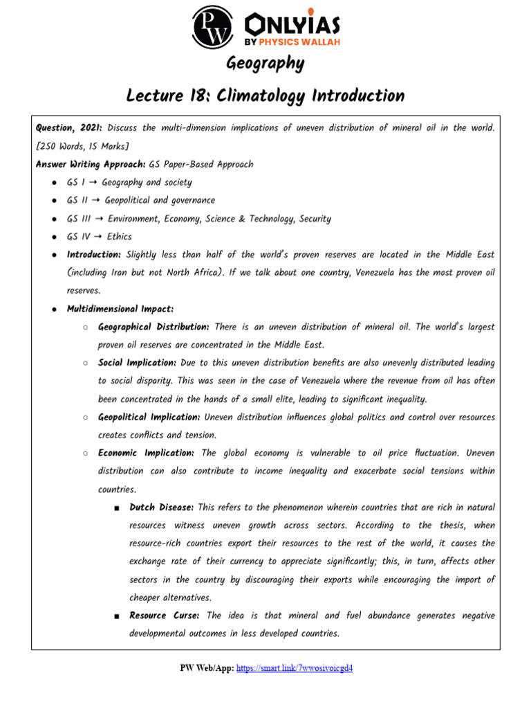 Geography 18 - Daily Class Notes | PDF