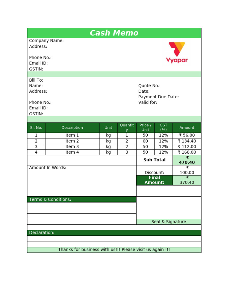 cashmemobillbookformat3 PDF