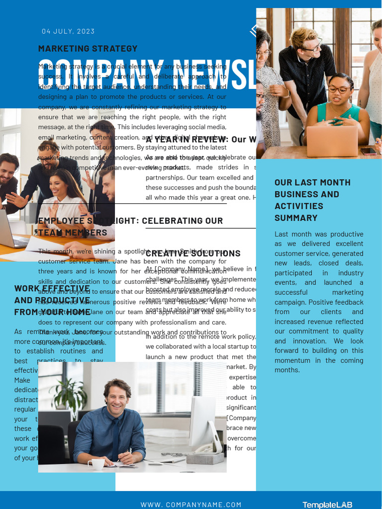 Company Newsletter Templates PDF