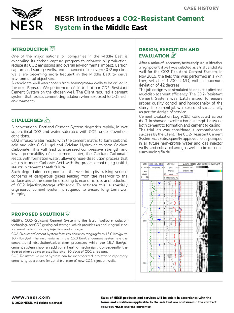 CO2-Resistant Cement System for Oil Wells | PDF | Cement | Carbon Dioxide
