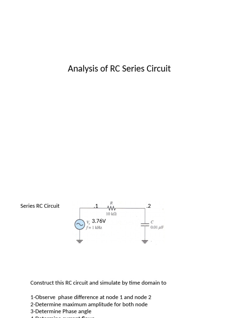 7 Analysis of RC Series Circuit | PDF