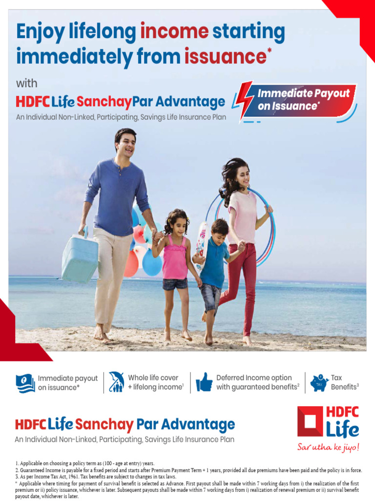 HDFC Life Sanchay Par Advantage Plan | PDF | Insurance | Life Insurance