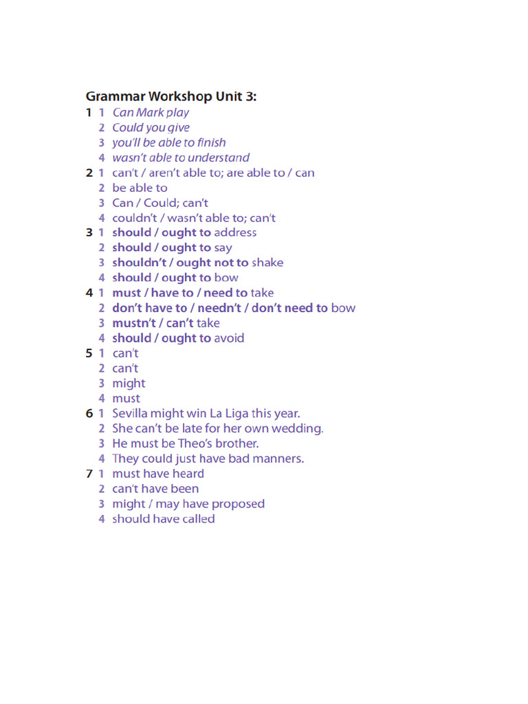13-2-23 Grammar Workshop Unit 3 | PDF