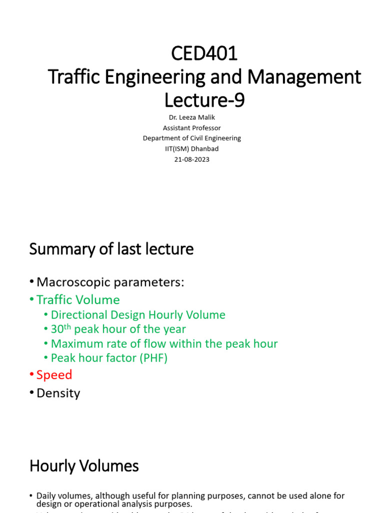 Traffic Volume and Flow Analysis Techniques | PDF | Speed | Technology ...
