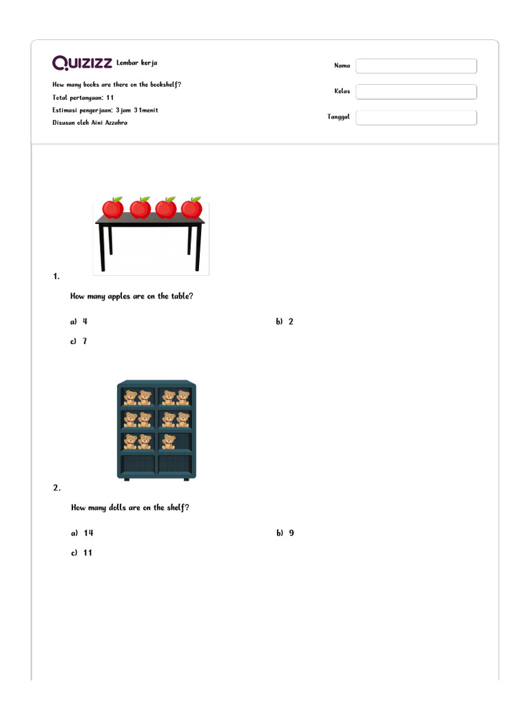 How Many Books Are There on the Bookshelf_ _ Quizizz PDF