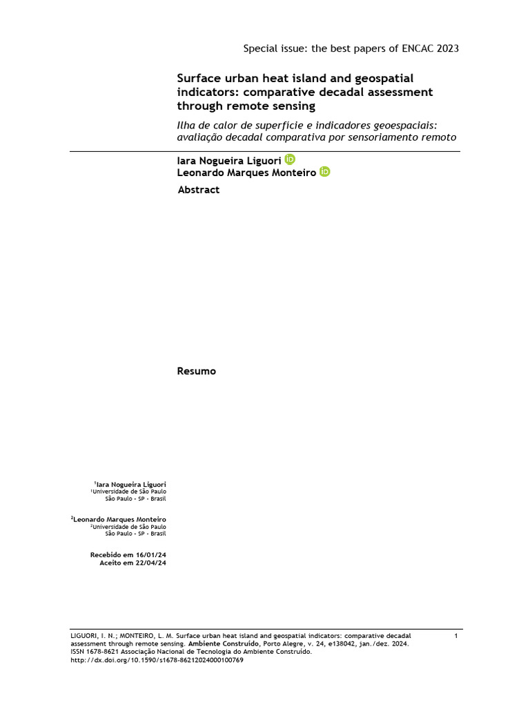 Surface Urban Heat Island and Geospatial Indicators | PDF