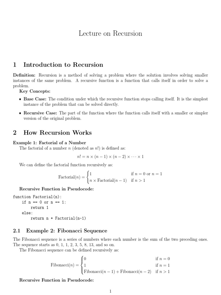 Understanding Recursion in Programming | PDF | Recursion | Algorithms