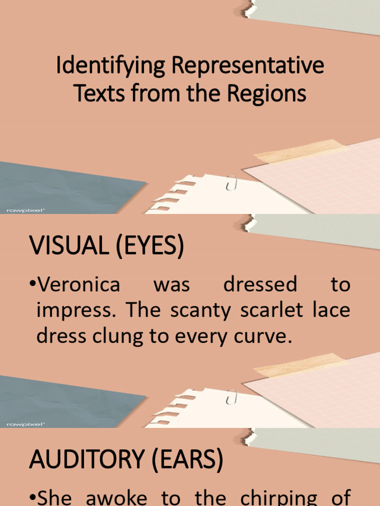 Identifying Representative Texts From the Regions | PDF