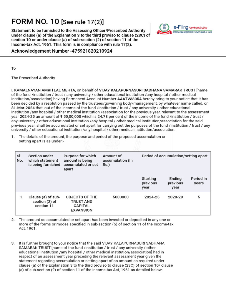 Form 10 - Filed Form | PDF