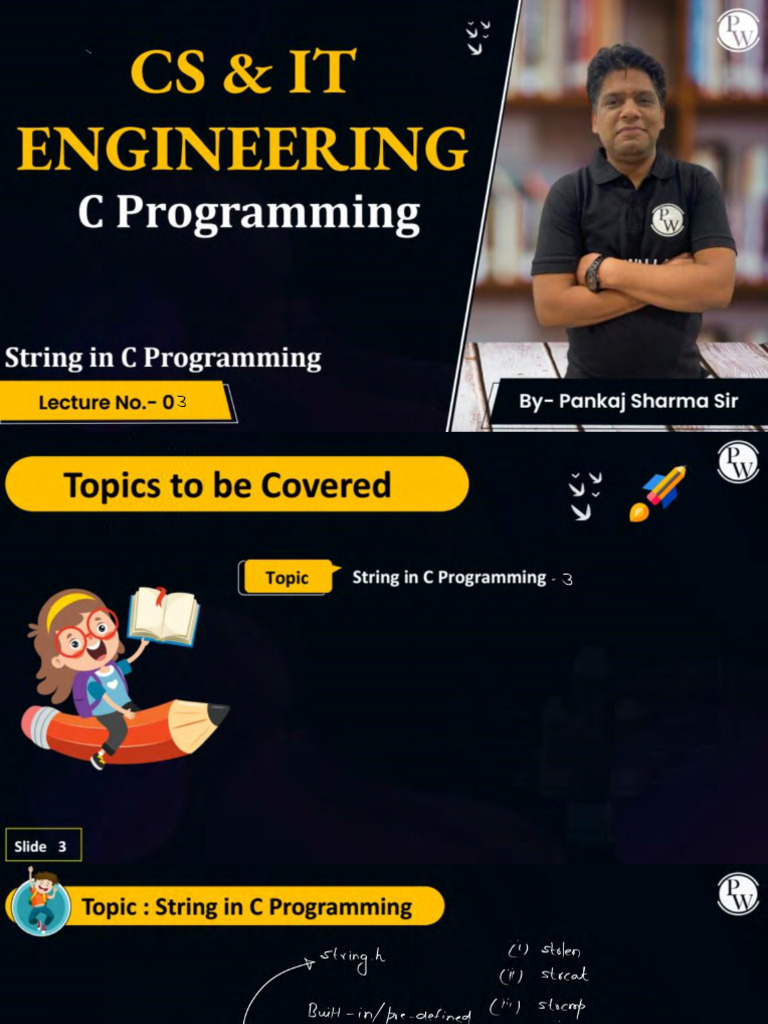 String in C Programming 03 - Class Notes | PDF