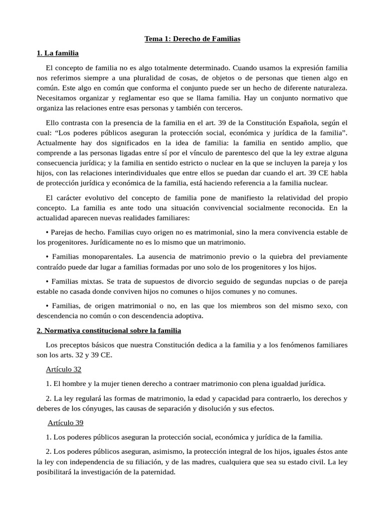 Tema 1 La Familia Y La Relación Parental Pdf