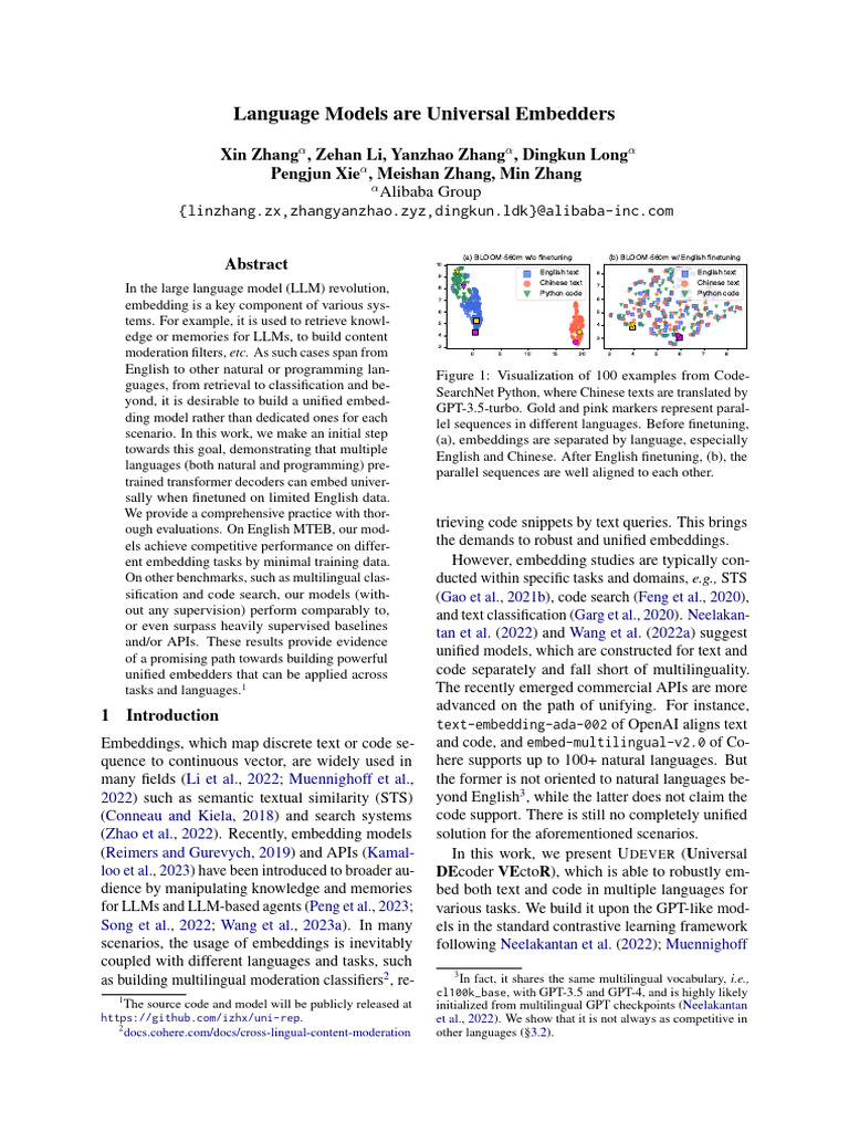 Language Models Are Universal Embedders | PDF