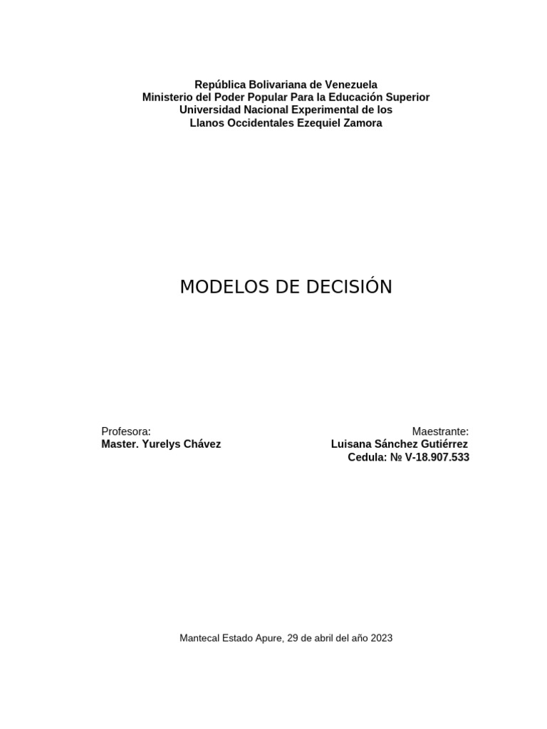 Modelos de Toma de Decisiones Efectivas | PDF | Análisis FODA | Toma de ...
