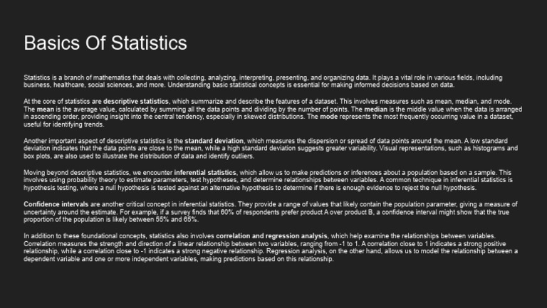 Basics Of Statistics | PDF
