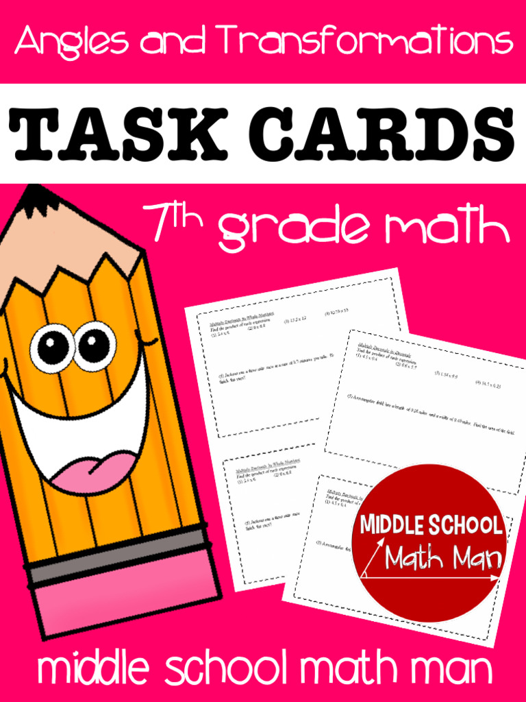 7thGradeMathAnglesandGeometricTransformationsTaskCards-1 | PDF