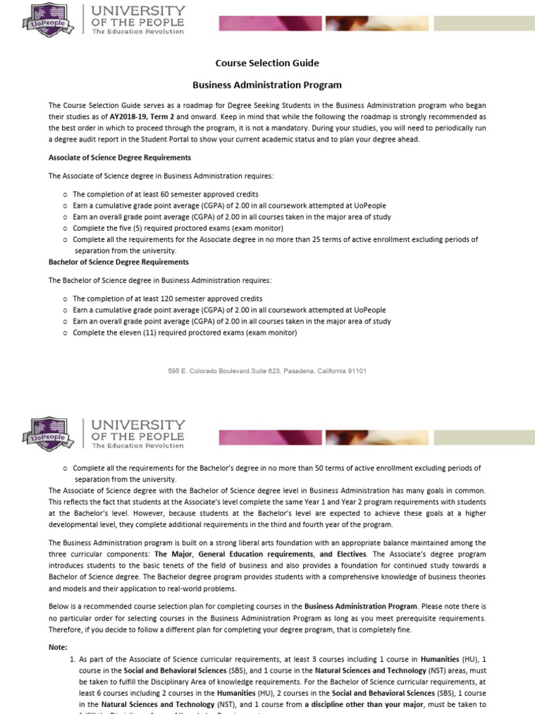 CSG - Business Administration Program | PDF