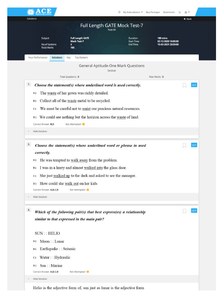 Mock Test 7 | PDF