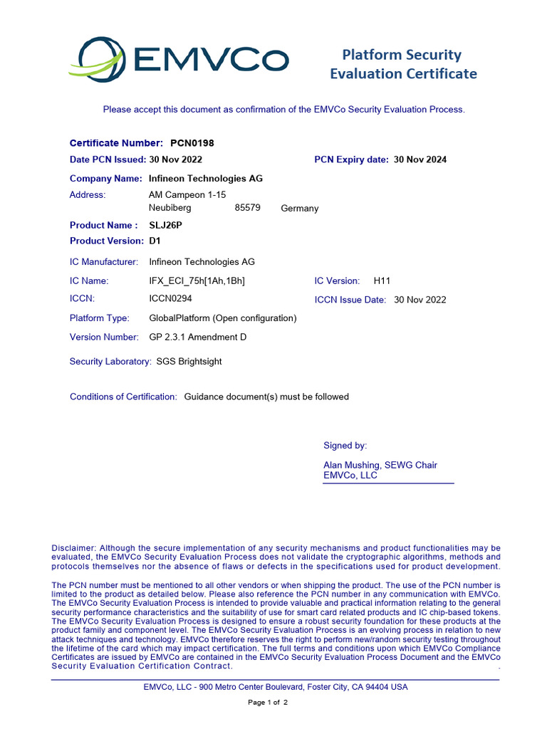 EMVCo PCN0198 R 11 2023-34 | PDF