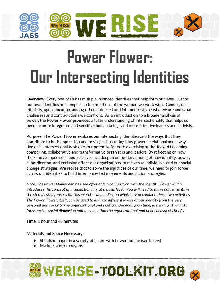 Power Flower Our Intersecting Identities 0 | PDF
