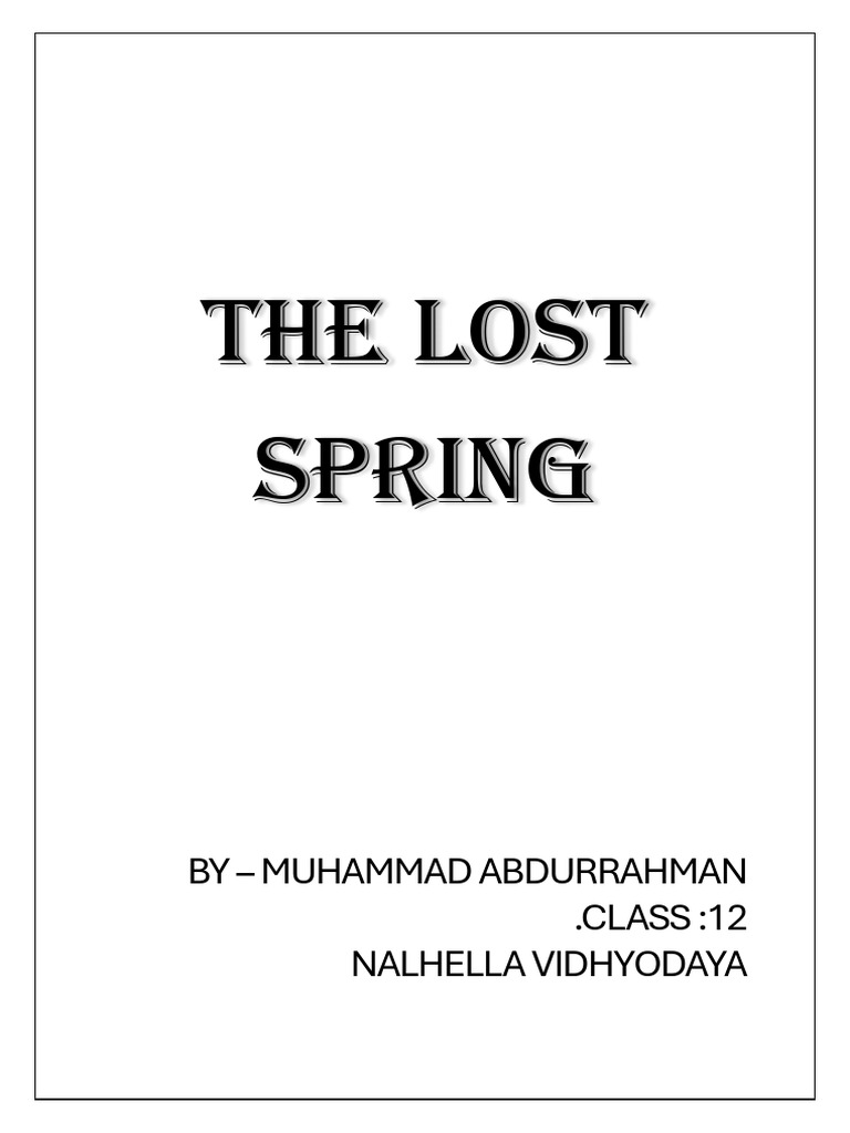 THE LOST SPRiNG New | PDF | Slum | Child Labour